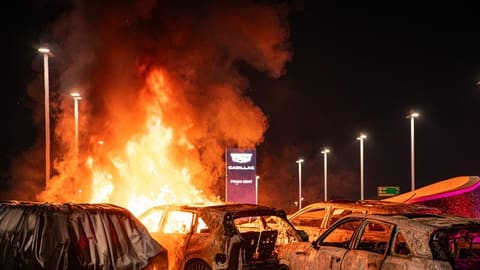 Burned electric vehicles at Fort Worth Cadillac dealership fire
