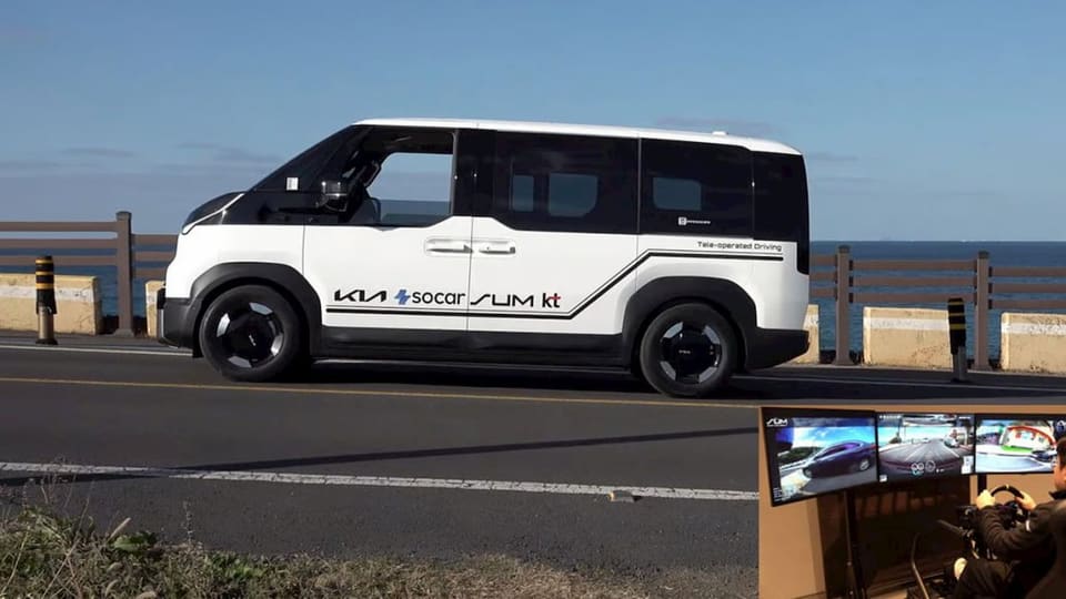 Kia PV5 electric van in remote car-sharing service