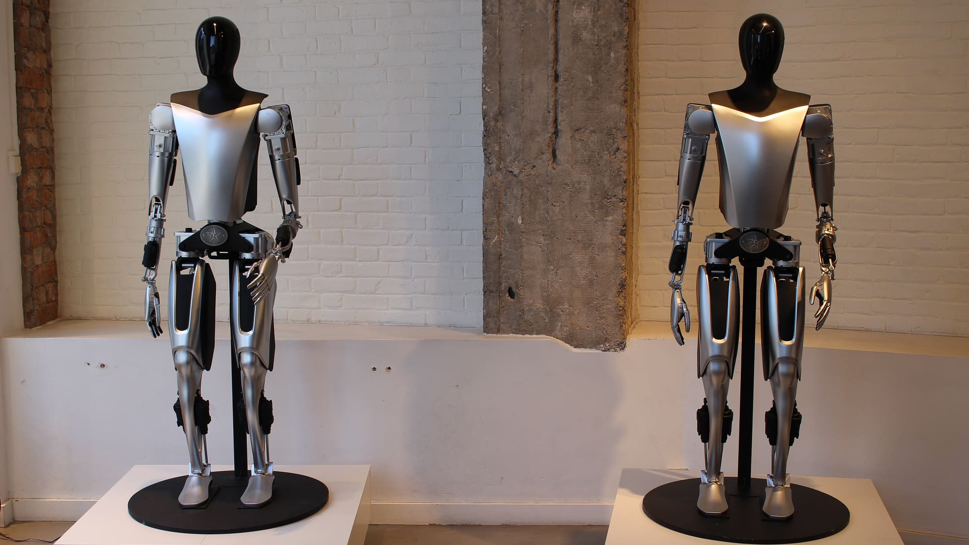 Tesla Optimus humanoid robot standing upright