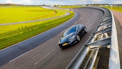 Tesla at an RDW test centre in the Netherlands