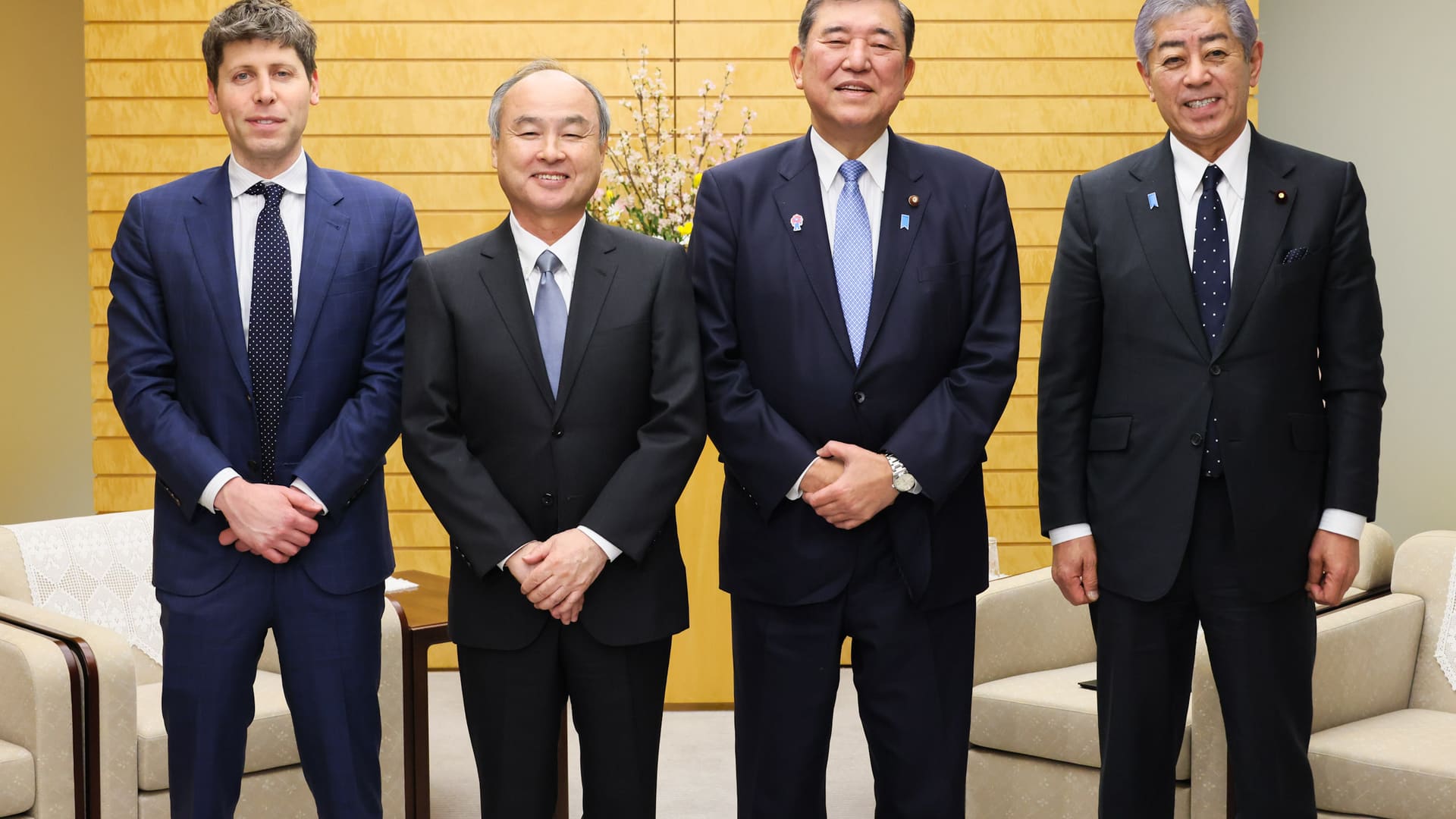 Sam Altman and Masayoshi Son meet Japanese Prime Minister Shigeru Ishiba in Tokyo, February 2025