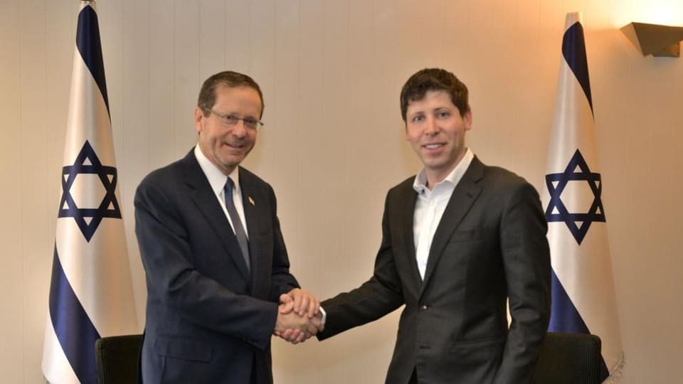 OpenAI CEO Sam Altman meets Israeli President Isaac Herzog during a visit to Israel in June 2023