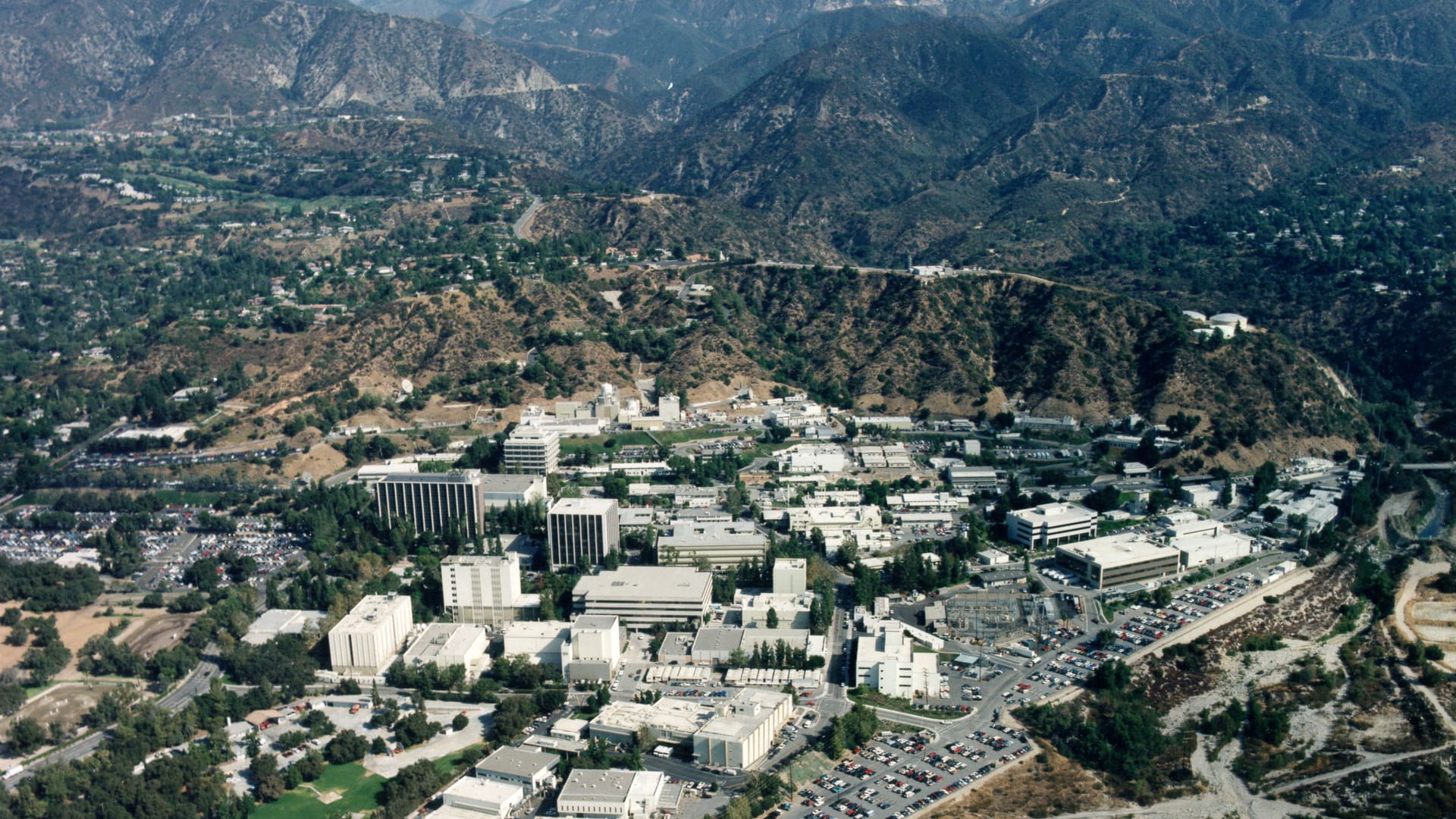 NASA’s Jet Propulsion Laboratory campus in the foothills of the San Gabriel Mountains in California.