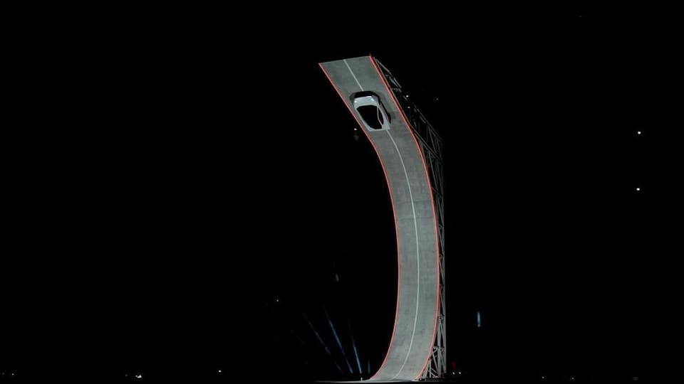 Tesla Roadster prototype performing flight demonstration at October 15 event