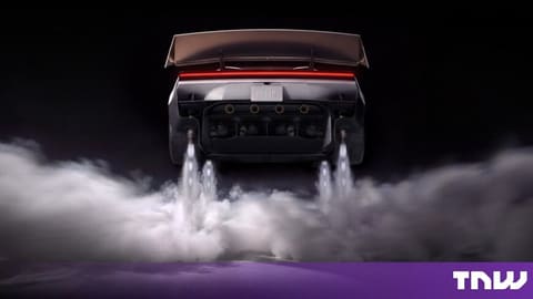Rear view of Tesla Roadster with cold-gas thruster system
