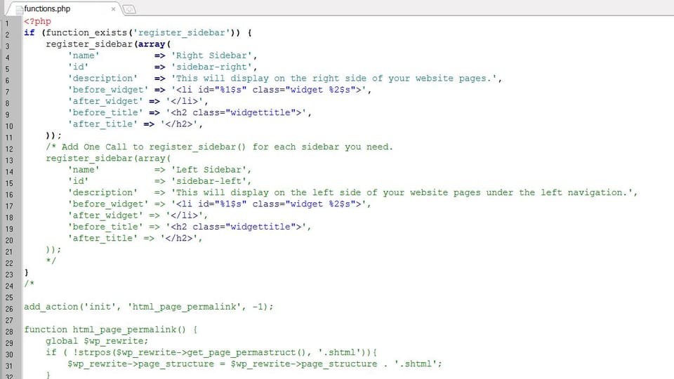 PHP code displayed on a computer monitor