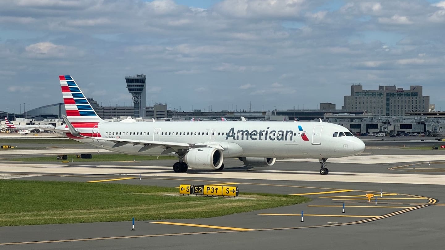 An American Airlines jet at Philadelphia International Airport.