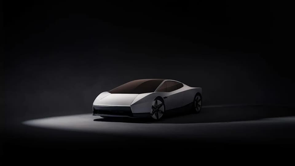 New Tesla Roadster in Ano White, front three-quarter view